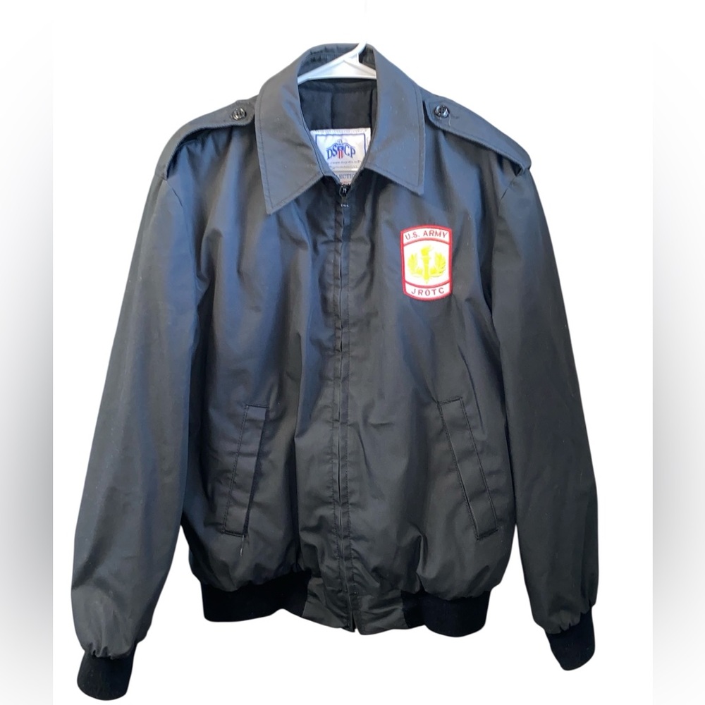 Unisex Lined JROTC US Army Garrison Collection Jacket Windbreaker Black #385 SM